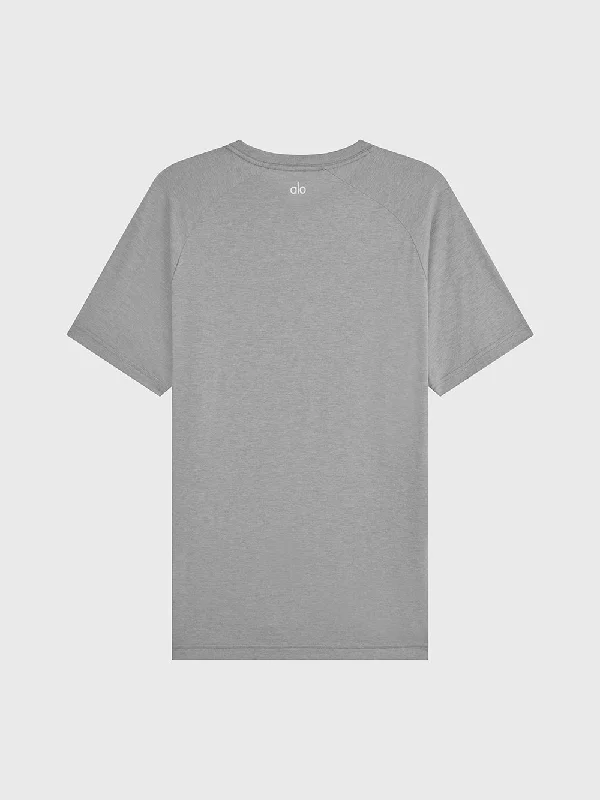 ALO HEATHER GREY TRIUMPH CREW NECK TEE