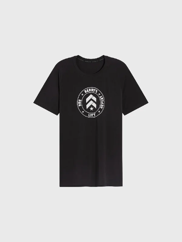 BARRY'S BLACK RAGLAN LIFT TEE