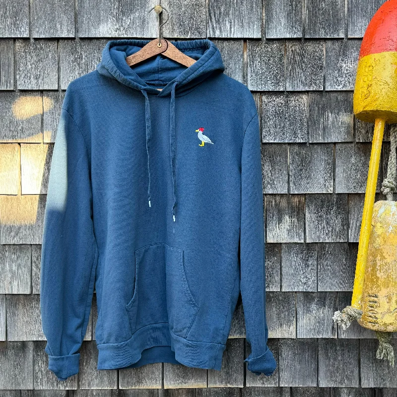 Embroidered Seagull Pullover, Blue Steel