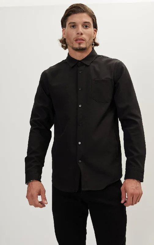 Tonal Button Up Shirt - Black