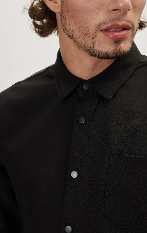 Tonal Button Up Shirt - Black