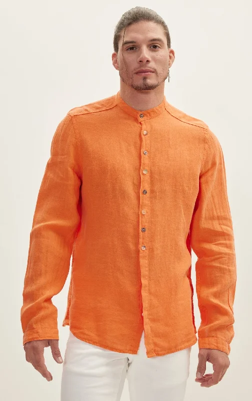 Orange Linen Shirt