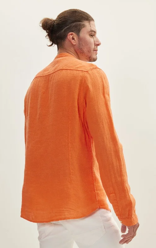 Orange Linen Shirt