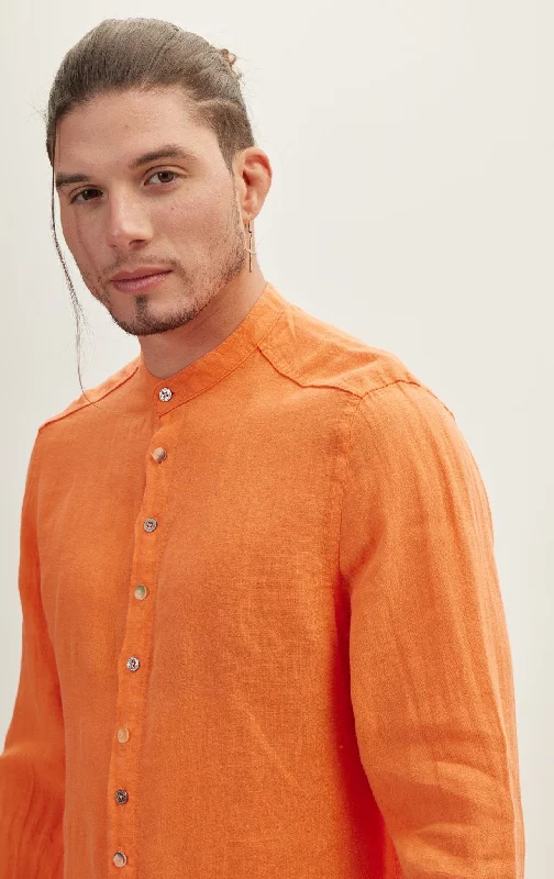 Orange Linen Shirt