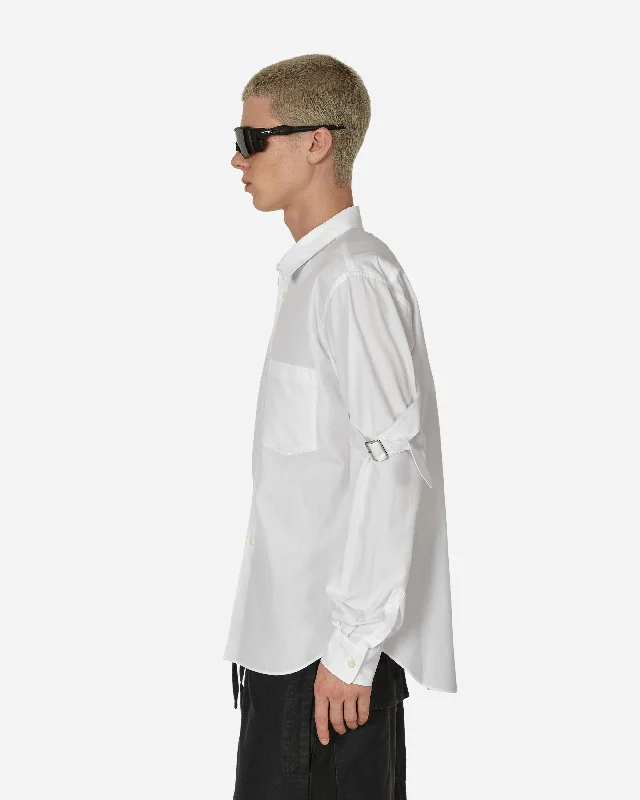 Elbow Buckle Detail Longsleeve Shirt White