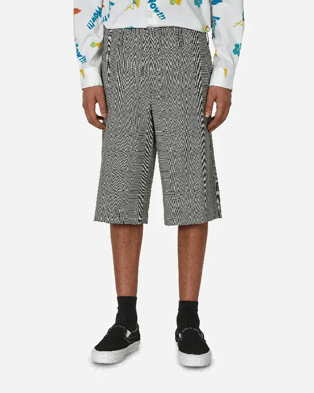 Checked Wool Shorts Black / Natural