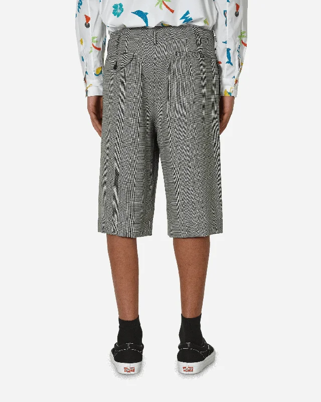 Checked Wool Shorts Black / Natural