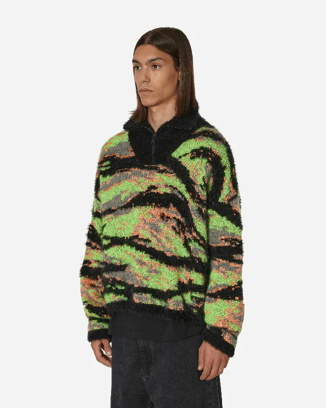 Jacquard Tiger Sweater Green Rave