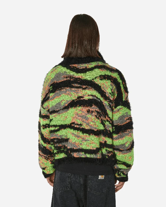 Jacquard Tiger Sweater Green Rave