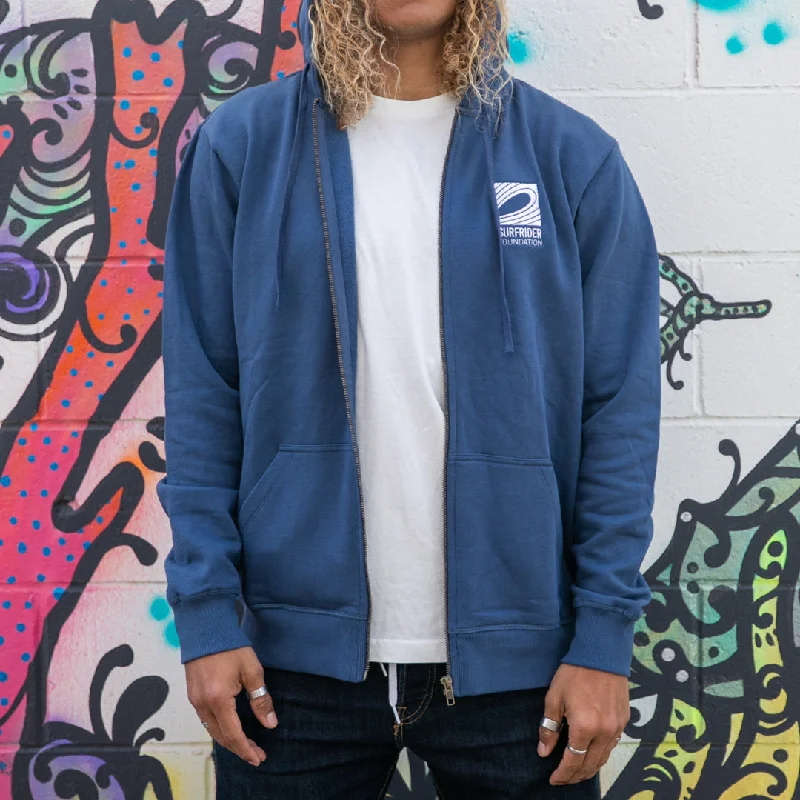 Navy Logo Zip Hoodie