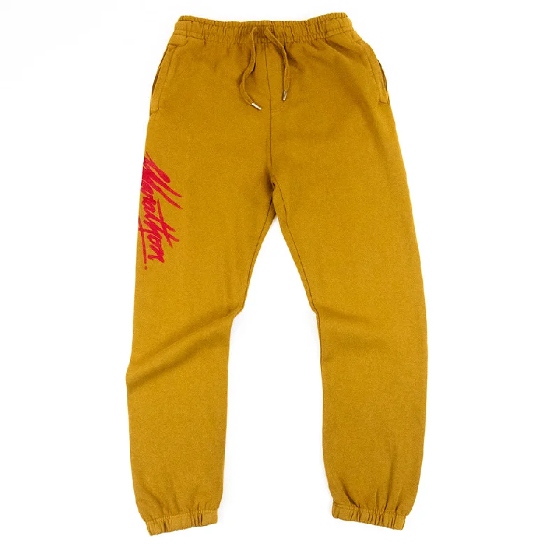 Marathon Script Signature Joggers - Light Brown/Red