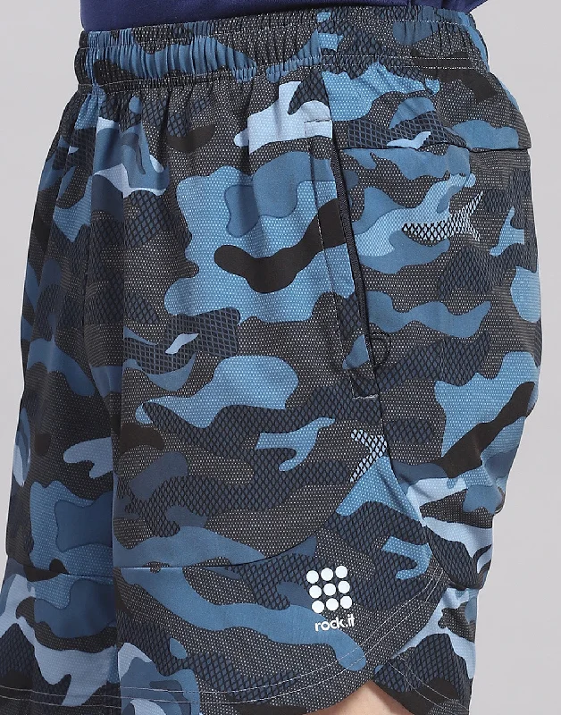 Men Blue Printed Short