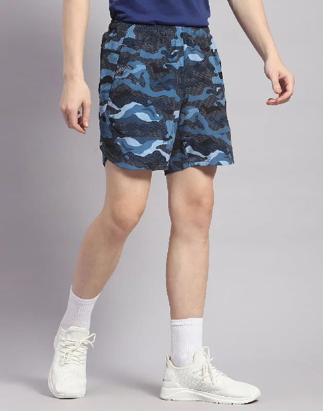 Men Blue Printed Short