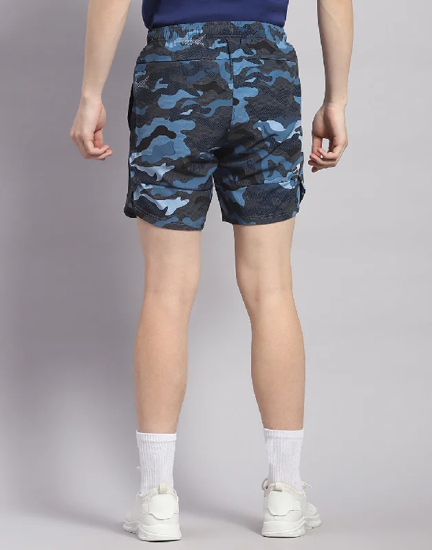 Men Blue Printed Short