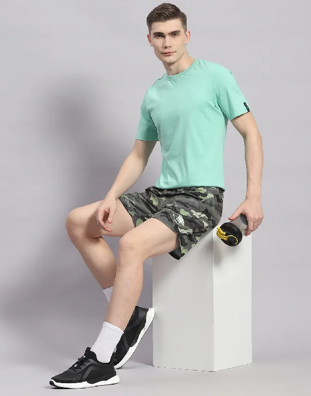 Men Green Printed Short