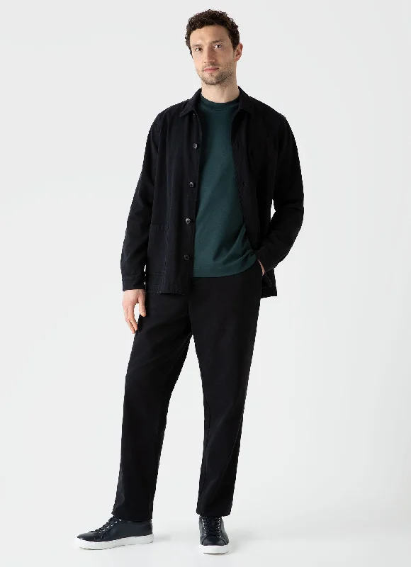 Men's Brushed Cotton Chore Trouser in Black