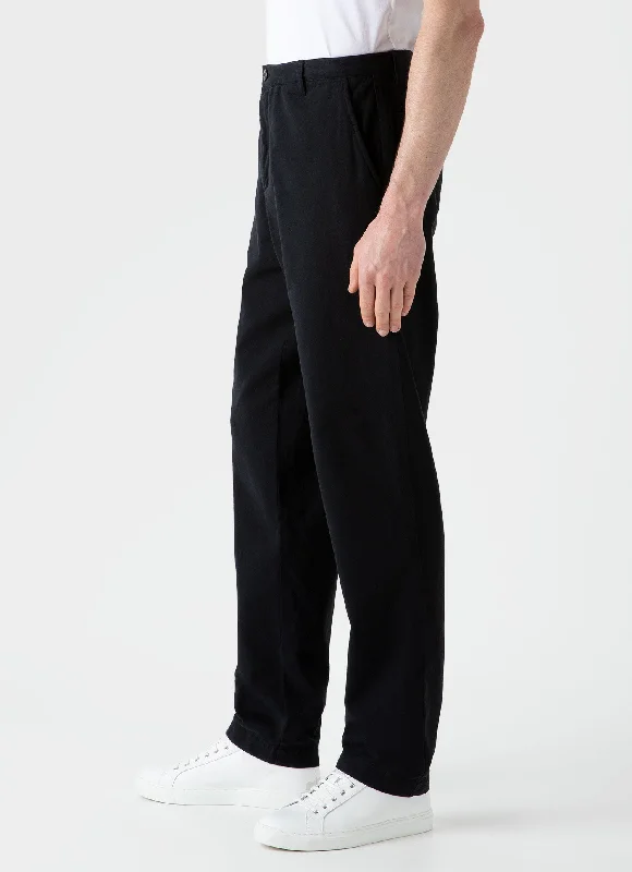 Men's Brushed Cotton Chore Trouser in Black