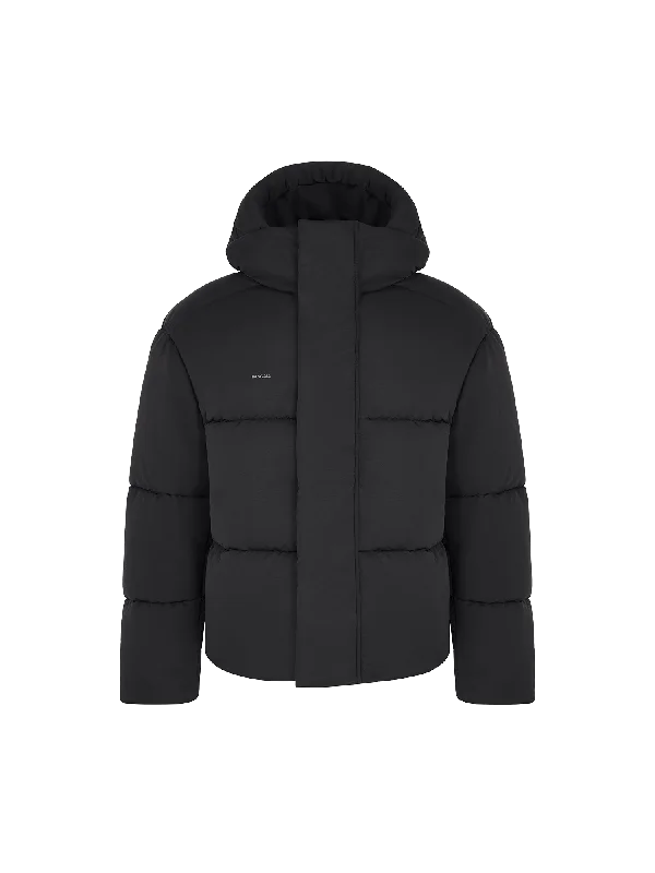 Men’s Flower-Warmth Recycled Nylon Puffer—black