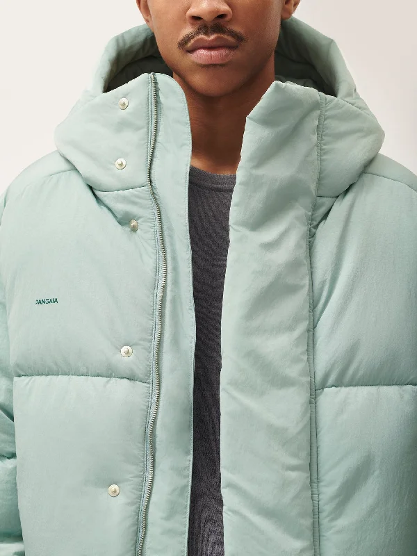 Men’s Flower-Warmth Recycled Nylon Puffer—eucalyptus blue