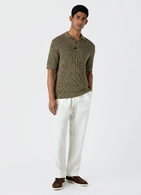 Men's Linen Drawstring Trouser in White