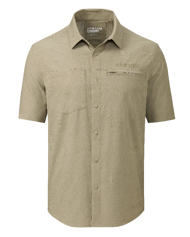 Mesa Vented SS Snap Shirt | Bone Topo Print