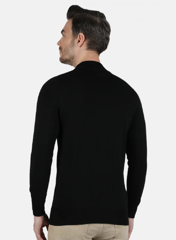 Men Black Solid Pullover