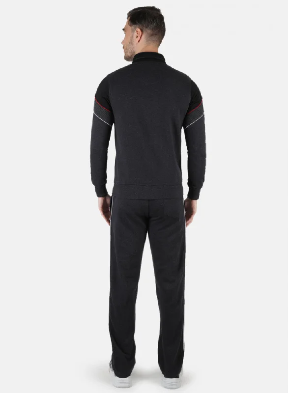 Men Grey Solid Tracksuit