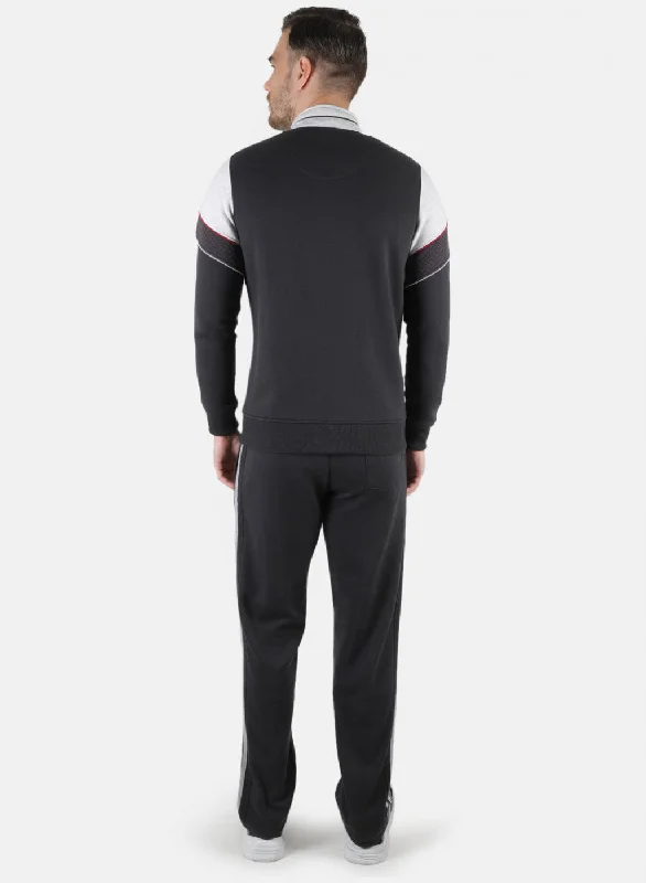 Men Grey Solid Tracksuit