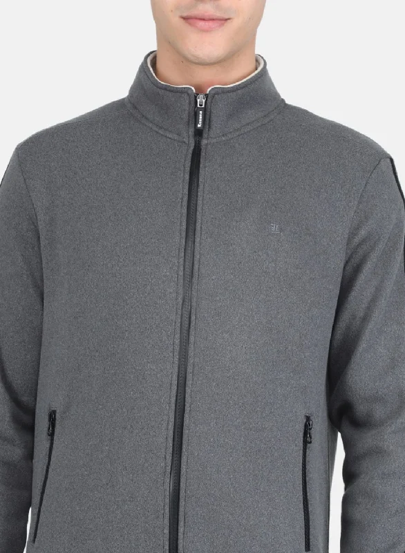 Men Grey Solid Tracksuit