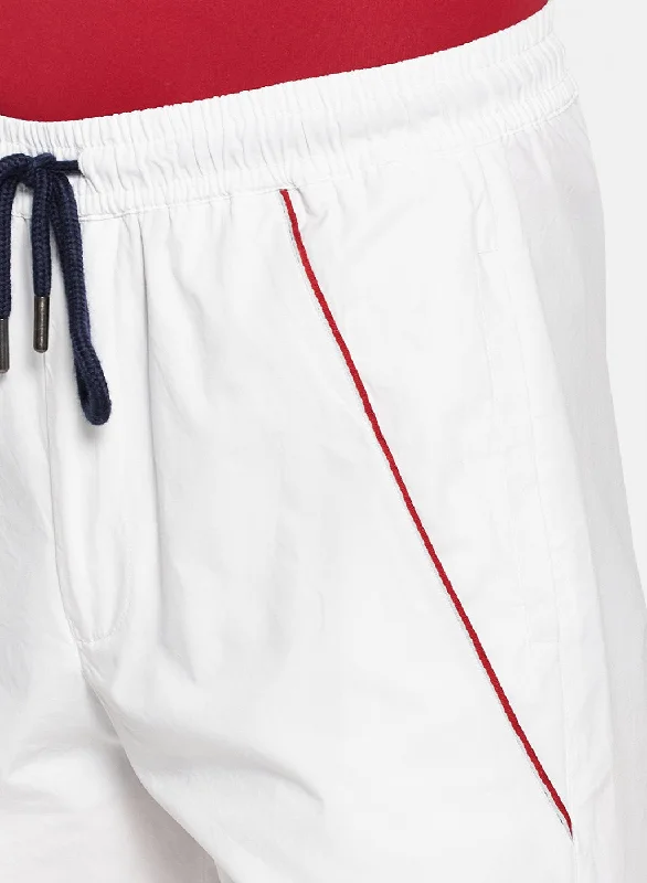 Mens White Plain Shorts