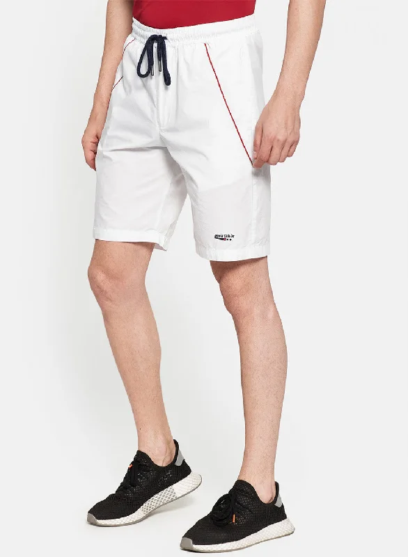 Mens White Plain Shorts