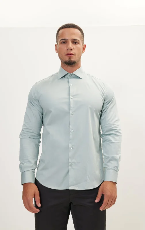 Pure Cotton Dress Shirt - Sage