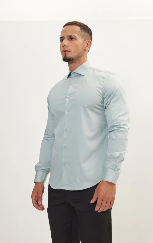 Pure Cotton Dress Shirt - Sage