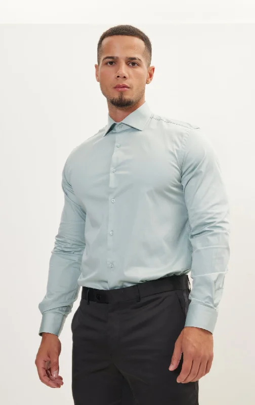 Pure Cotton Dress Shirt - Sage