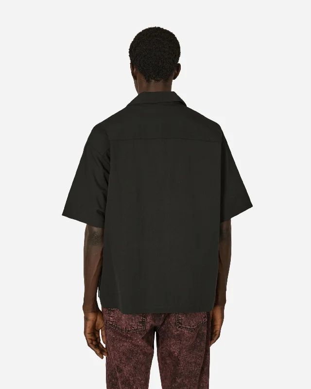 Solid-Color Hawaiian Shirt Black