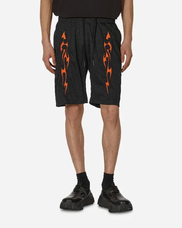 Flame Mesh Shorts Black