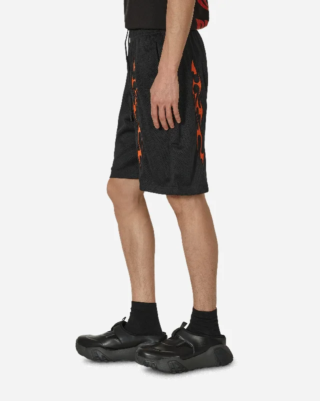 Flame Mesh Shorts Black