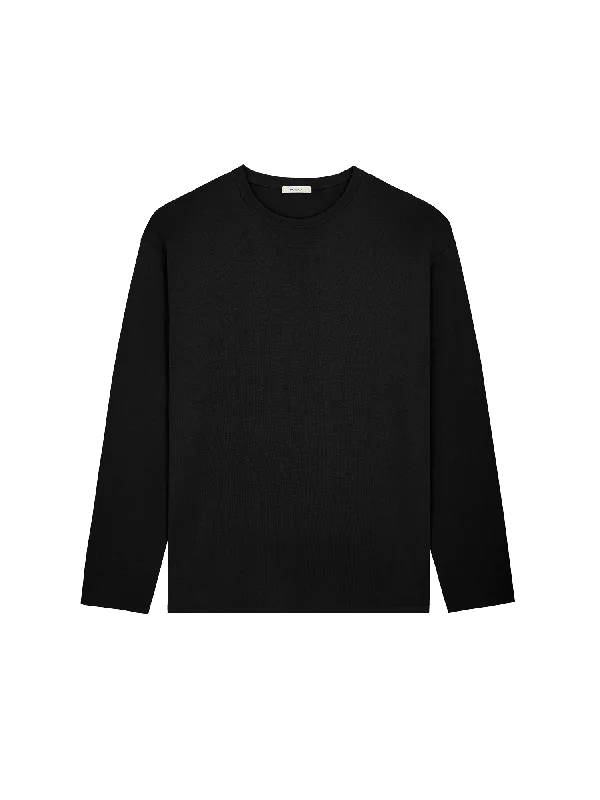 Regenerative Merino Wool Sweater—black