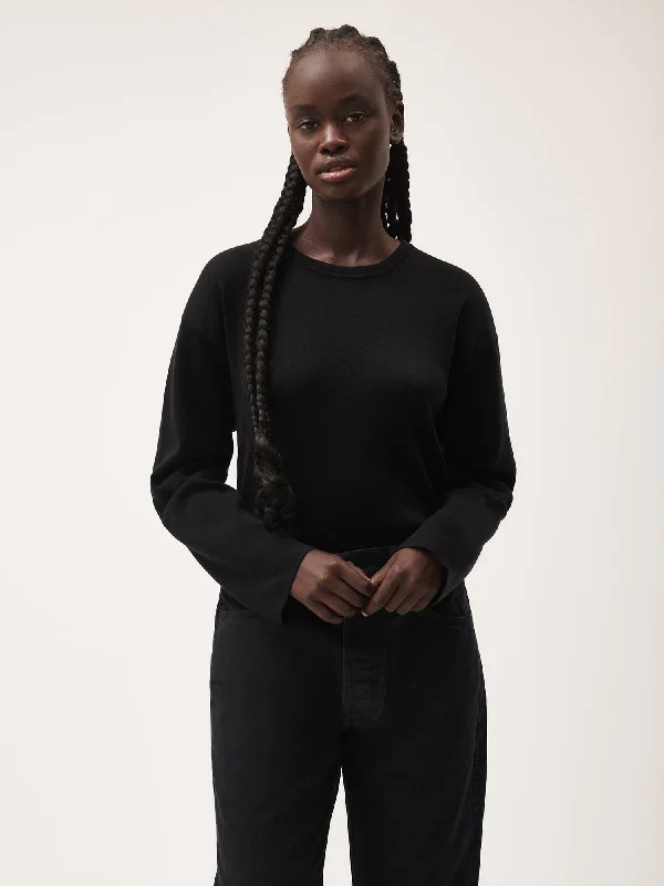 Regenerative Merino Wool Sweater—black