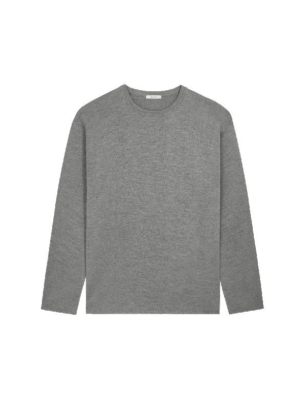 Regenerative Merino Wool Sweater—grey marl