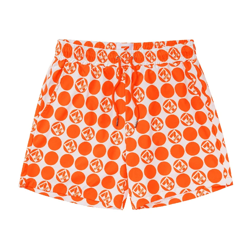 Retro 7-Eleven® Dot Walk Shorts - Orange