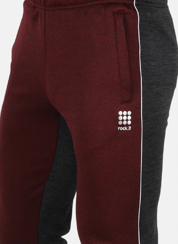 Maroon Regular Fit Full Sleeve Collar Neck Tracksuit