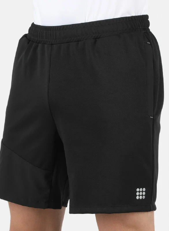 Men Black Self Design Short