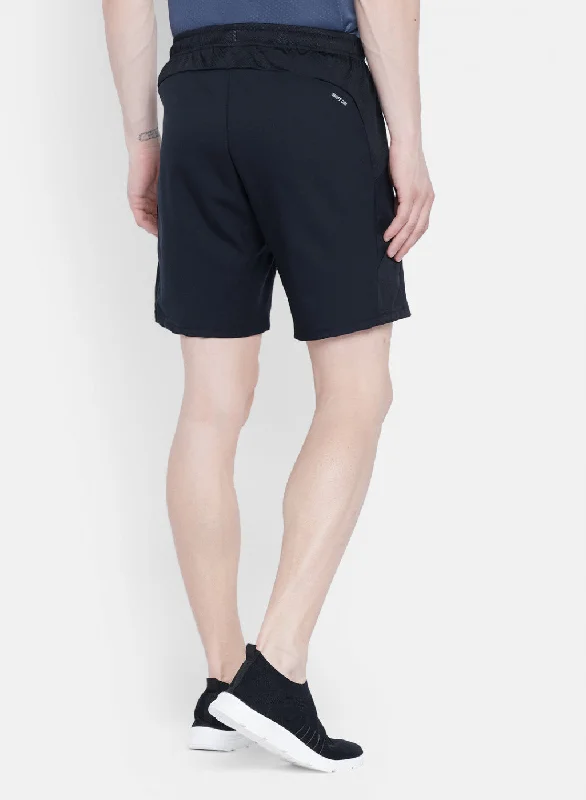 Mens Black Self Design Short