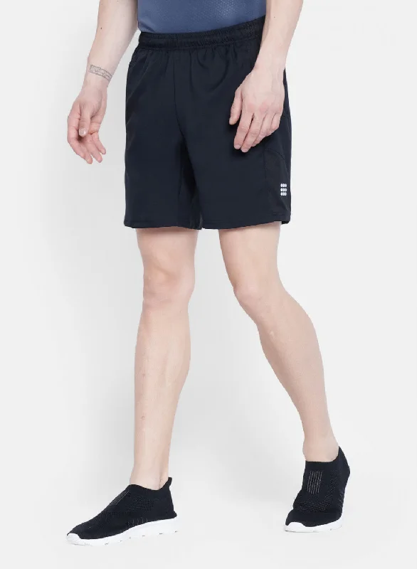 Mens Black Self Design Short