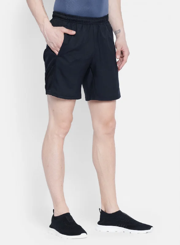 Mens Black Self Design Short