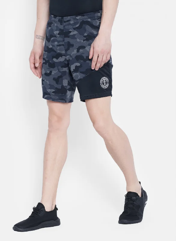 Mens Grey Printed Short