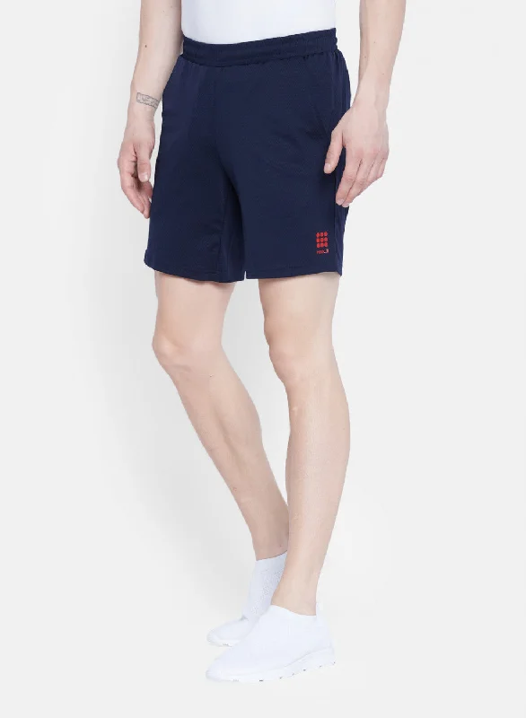 Mens Navy Blue Self Design Short