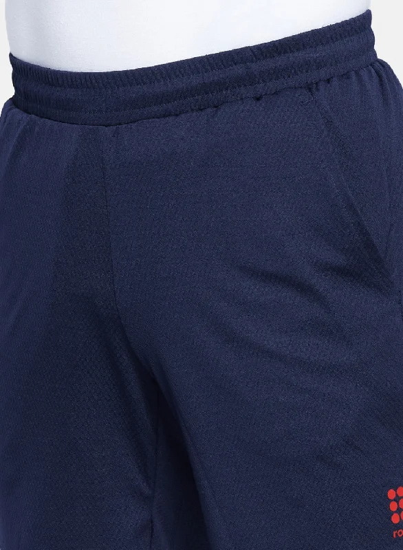 Mens Navy Blue Self Design Short