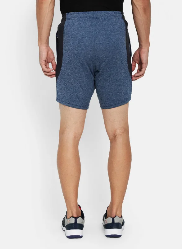 Mens NAvy Blue Self Design Short